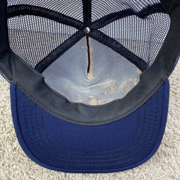 Vintage Navy “It’s an Adventure” Snapback Hat Blue Mesh Trucker Cap Broadway USA - Picture 8 of 10